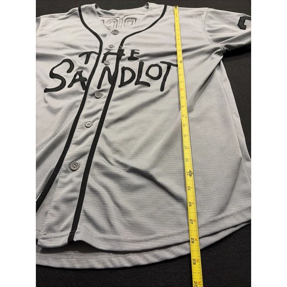 The Sandlot Benny Jet Rodriguez #30 Stitched Grey Baseball Jersey Sz Large